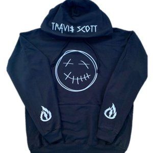 Travis Scott Hoodie Smile Black (White Print)